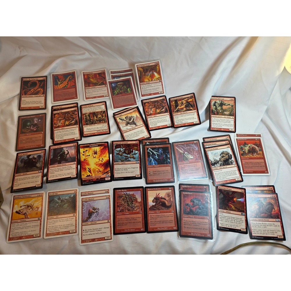 Magic The Gathering MTG Red Creature Card Lot Ryusei Shivan Dragon Goblins 30+